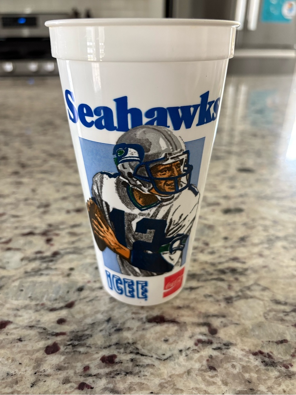 Seahawks Vintage Plastic Cup with Player Graphic